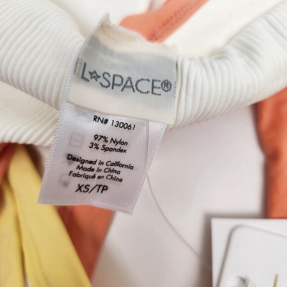 L*Space Lala Bikini Top in Cream Orange Yellow Size XS NWT - Picture 4 of 4